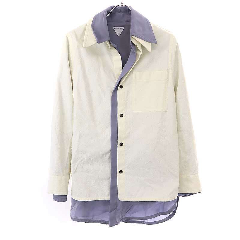 Bottega Veneta 23ss Double Layered Shirt White Purple 36 738507 V2sm0