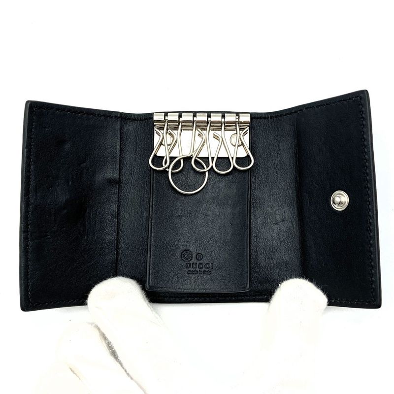 Gucci 150402 Key Case Key Guccissima Leather Black Ladies Men