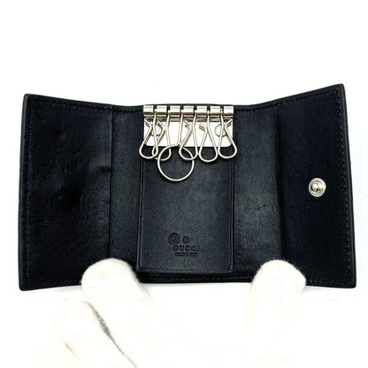 Gucci 150402 Key Case Key Guccissima Leather Black Ladies Men