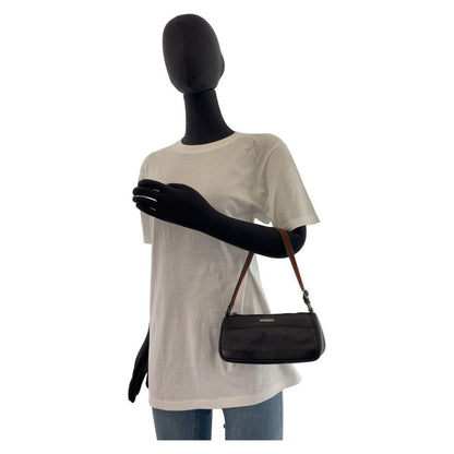 Gucci Sherry Line Black Silver Hardware Canvas/leather 92320 Handbag Accessory