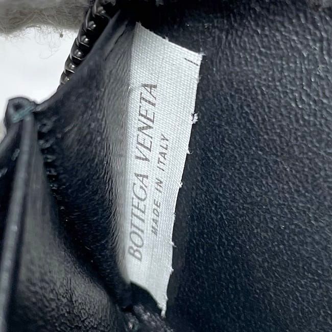 Bottega Veneta Coin Case Black Intrecciato Coin Purse Excellent Condition