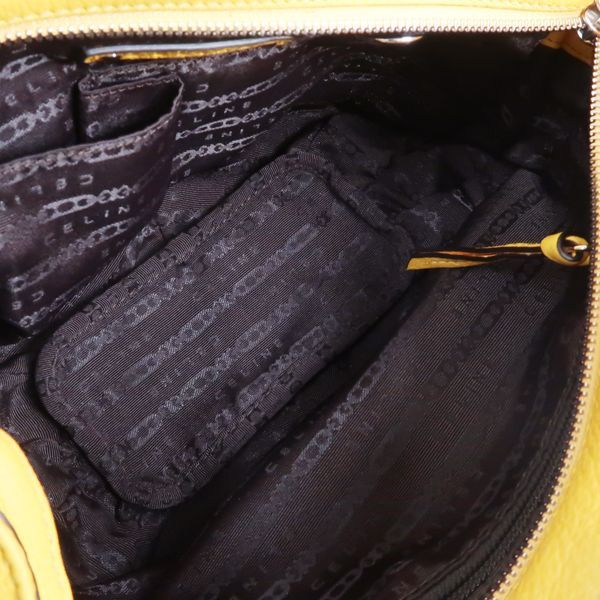 Celine Shoulder Bag 162863 Leather 1028 Yellow Cadena Celine