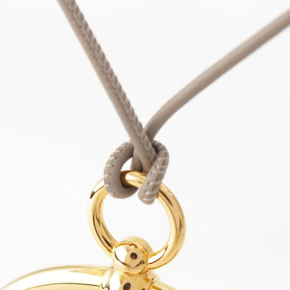 Hermes Loop Grand Vorsoft Leather Aluminum Gold Necklace Glazed Gold