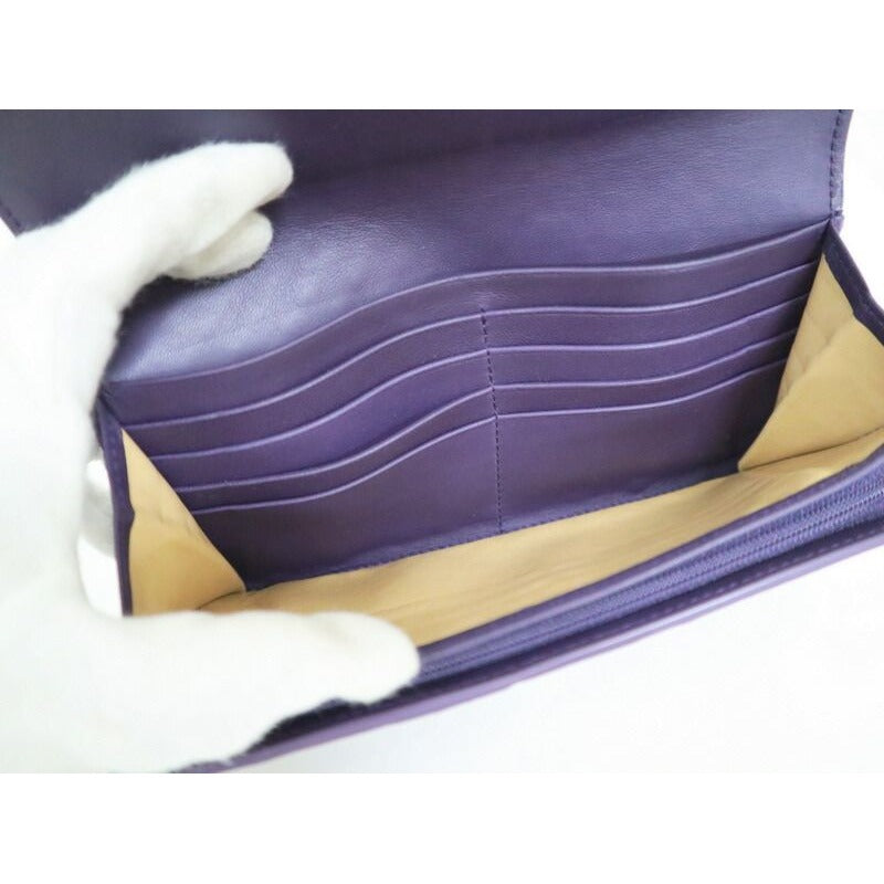 Bottega Veneta Intrecciato Wallet Purple Leather — view 4