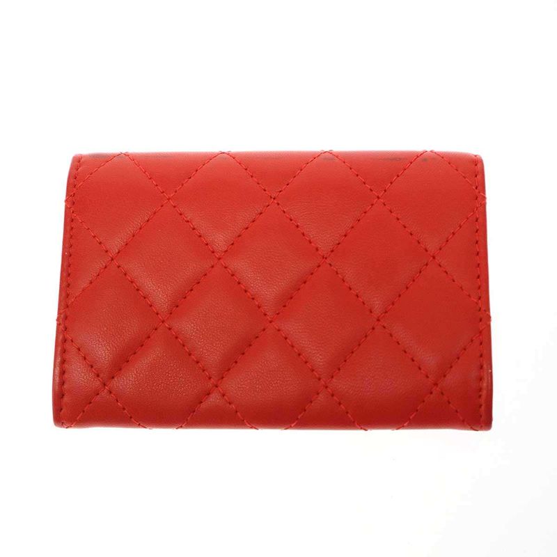 Chanel 2018 Card Case Coco Mark Classic Flap Card Case Red