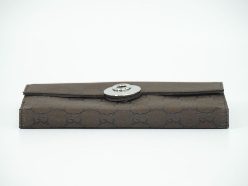 Authentic Gucci GG Nylon Long Wallet Long Wallet Brown 231835 Wallet Pre-owned