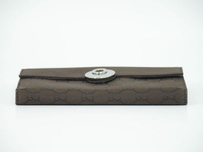 Authentic Gucci GG Nylon Long Wallet Long Wallet Brown 231835 Wallet Pre-owned