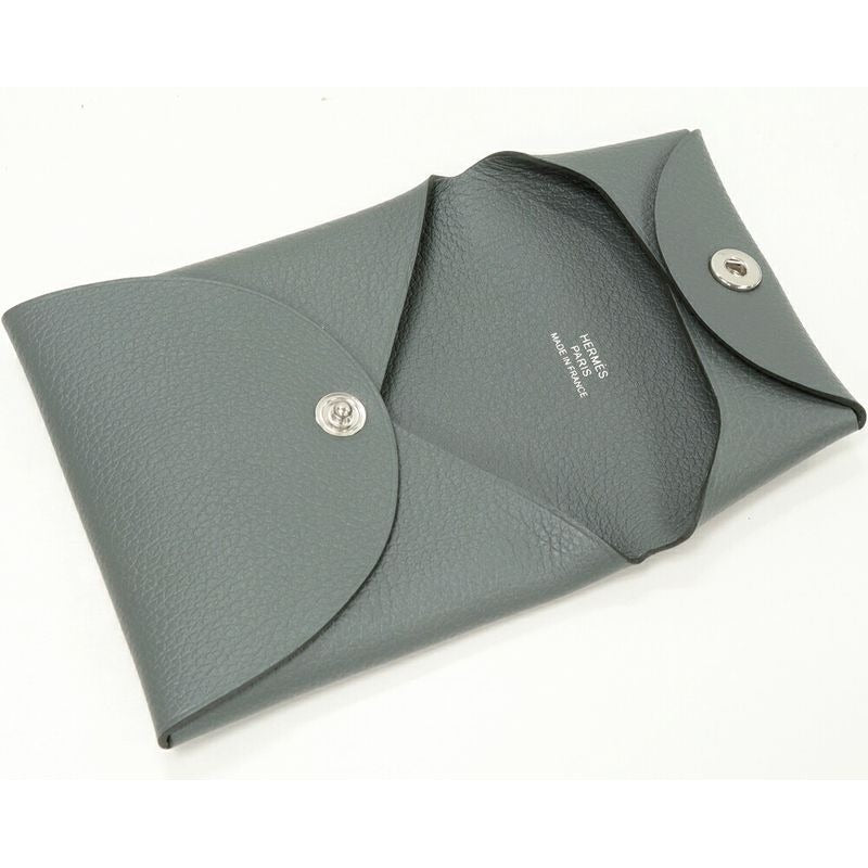 Hermes Coin Case Bastia Evercolor Grimisty Silver Hardware — view 3