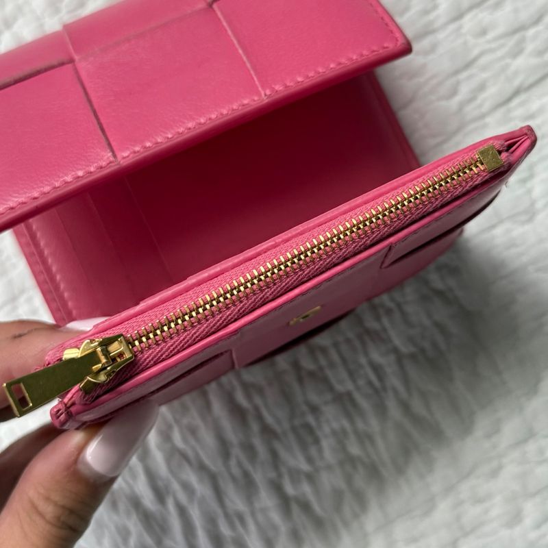 Bottega Veneta Trifold Wallet Cassette Intrecciato Ladies Leather Compact