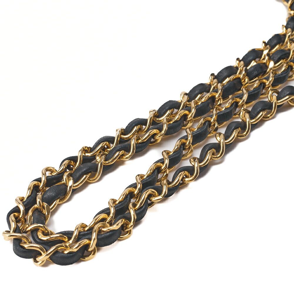 Chanel Mini Matelasse Turnlock Design Flap Chain Shoulder Bag Lamb Skin Navy