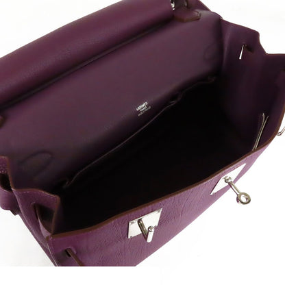 Hermes Jypsiere 37 Ultra Violet Silver Fjord Shoulder Bag — view 5