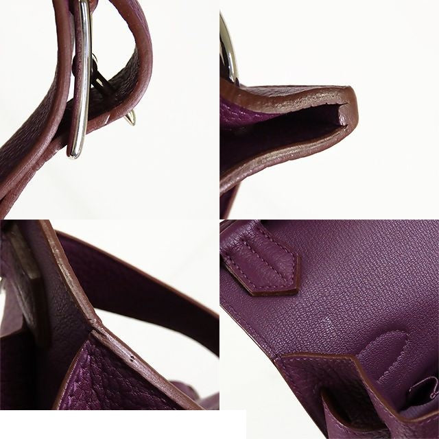 Hermes Jypsiere 37 Ultra Violet Silver Fjord Shoulder Bag — view 8