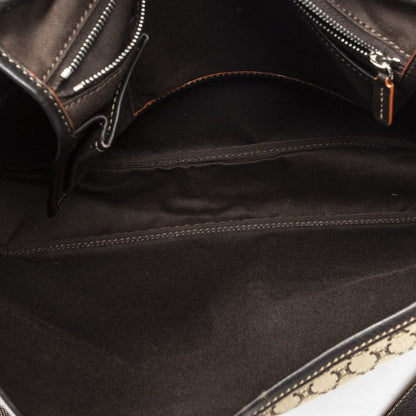 Celine Large Flap Messenger Beige Dark Brown Orange Macadam Canvas — view 9