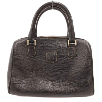 Celine Vintage Mini Boston Bag Macadam Embossed Leather Black