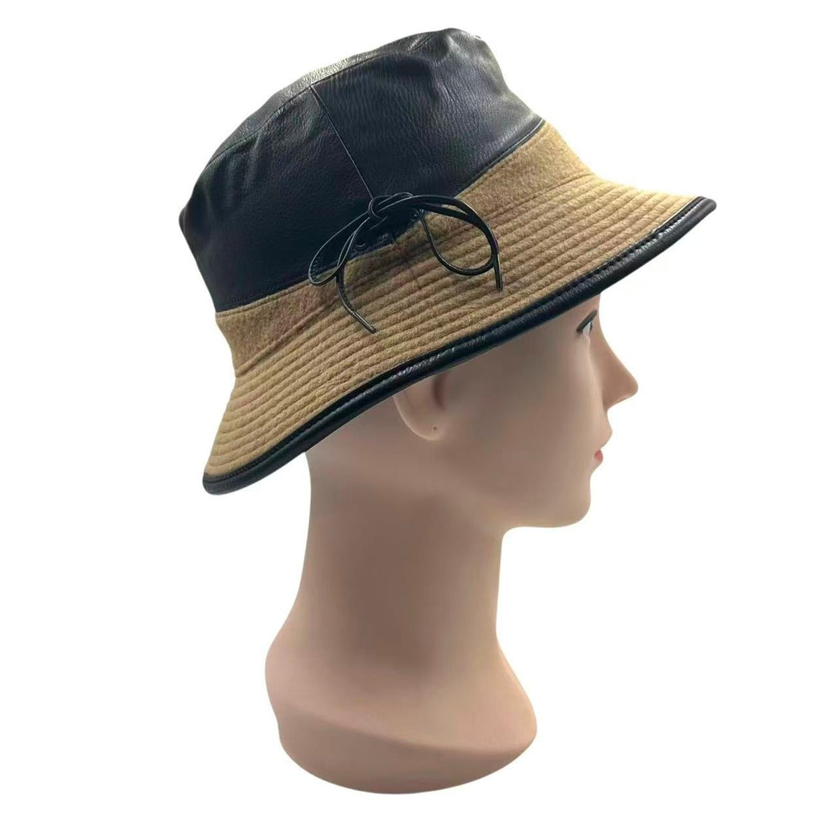 Hermes Bucket Hat Leather Cashmere 58 Black — view 3