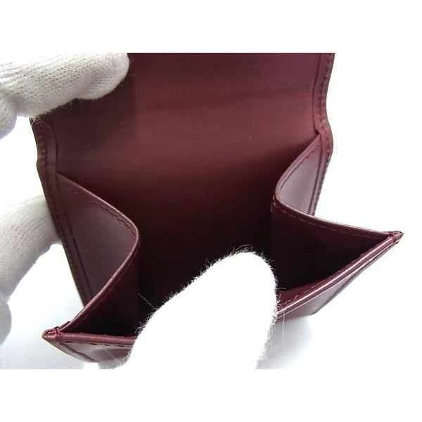 Cartier Must Line Leather Coin Case Purse Bordeaux — view 4