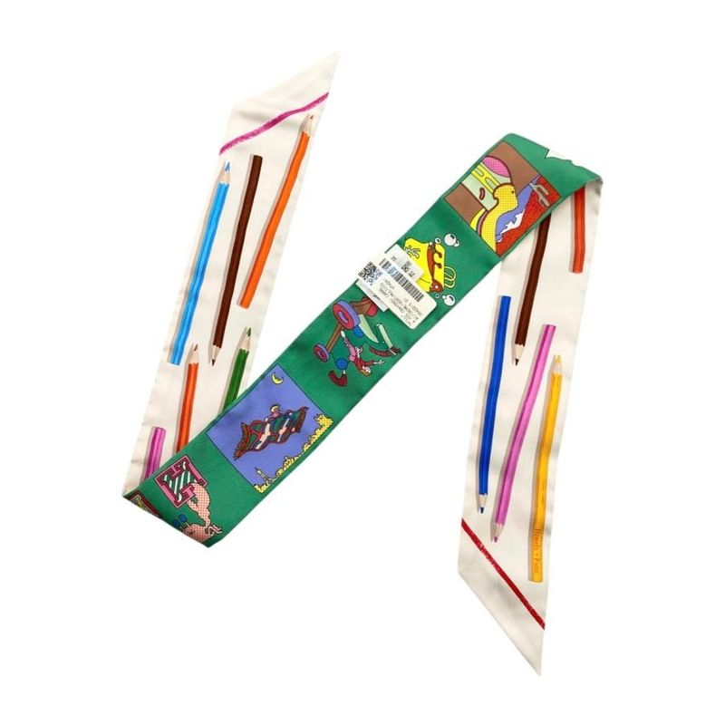 Hermes Silk Scarf Twilly Come on Get Out Your Colored Pencils! Carre Libre