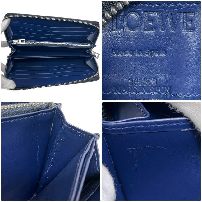 Loewe Round Zipper Long Wallet Black Anagram 133.87l92