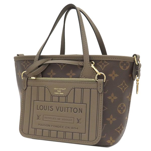 Louis Vuitton 2way Bag Neverfull Inside Out BB Monogram Canvas Grain Leather