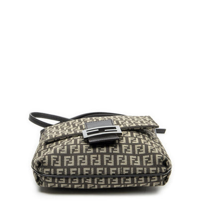 Fendi Small Flap Crossbody Brown Zucchino Canvas — view 6