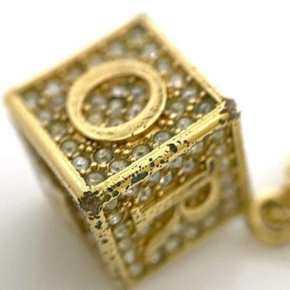 Christian Dior Cube Necklace Gold Excellent Condition Dice GP