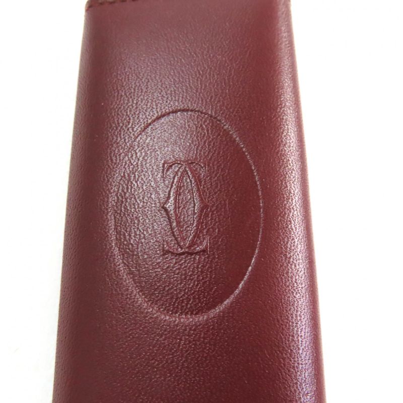 Cartier Must De Cartier 4-ring Leather Key Case Bordeaux With Box Made In Spain