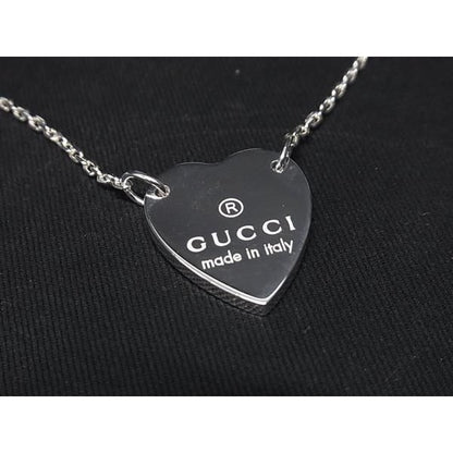 Gucci SV 925 Heart Necklace Pendant Accessory Silver Cc0457 — view 2