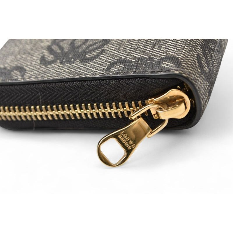 Loewe Wallet Long Zip Around Anagram Gray Black — view 4