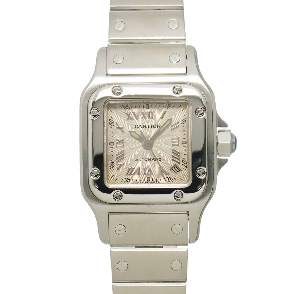 Cartier Santos Galbe SM Watch Date Silver Automatic