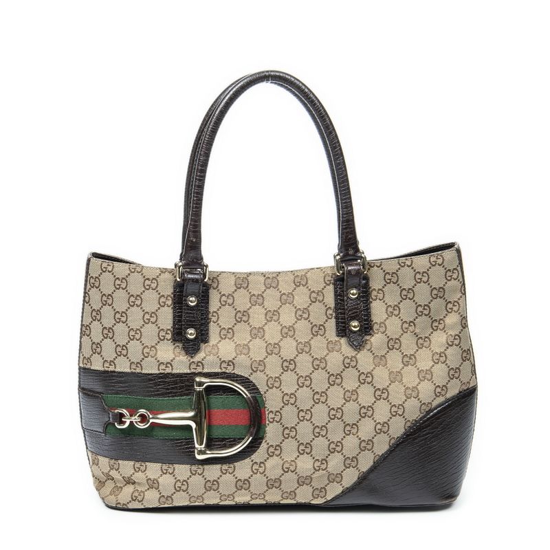 Gucci Medium Hustler Tote Brown/beige GG Canvas AB