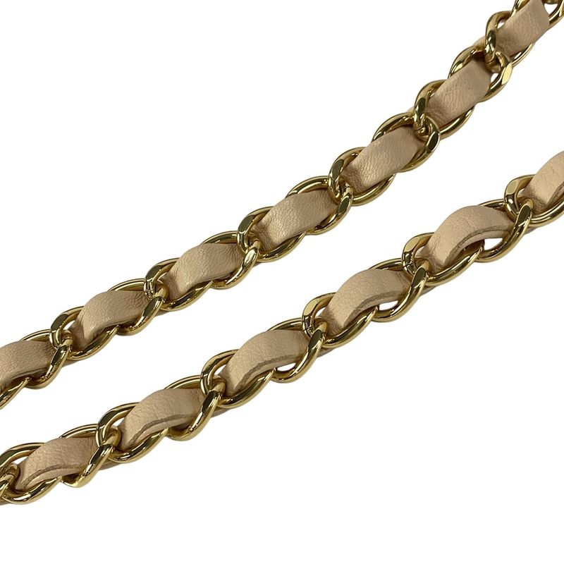 Chanel Shoulder Bag Double Flap Matelasse A01112 Beige Chain Shoulder/gold