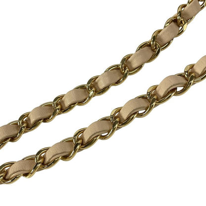 Chanel Shoulder Bag Double Flap Matelasse A01112 Beige Chain Shoulder/gold