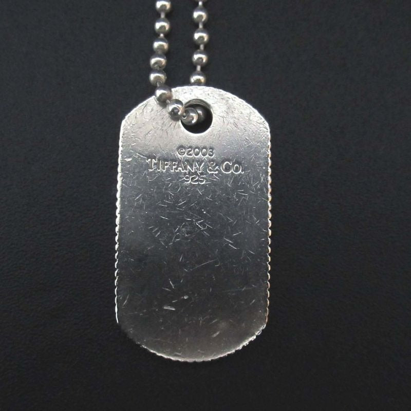 Tiffany & Co Dock Tag Ball Chain Long Necklace 925 SV Silver