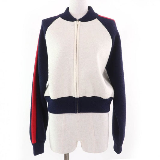 Christian DIOR 144v50am350 JA DIOR Paris Cropped Bomber Jacket Navy White 44