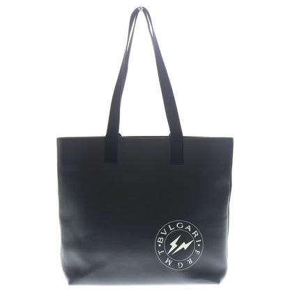 Bvlgari Frgmt Leather Tote Fragment Black