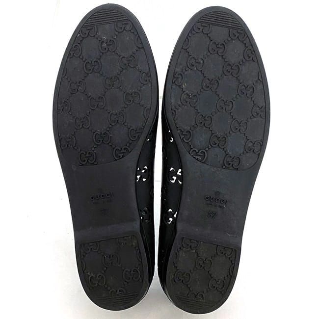 Gucci Flat Shoes Black Cima Excellent Condition 24.0cm (9.45in) Rubber Preowned