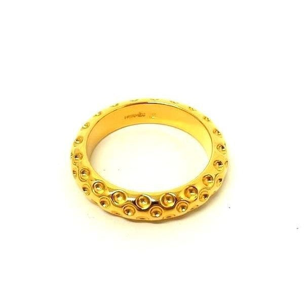 Hermes Scarf Ring Dot Gold Metal