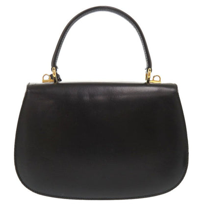 Gucci Lady Lock Leather Black Gold Hardware 000 46 0210 2WAY Handbag Black 0066
