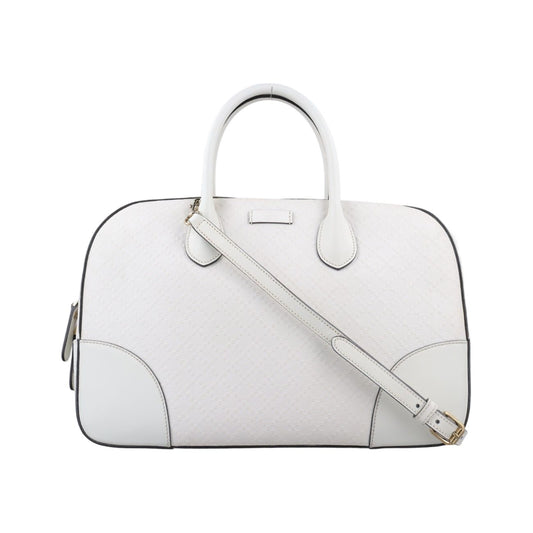 Gucci Bright Diamante White Leather Messenger Bag