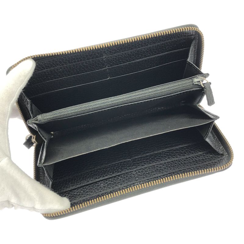 Gucci - UFO & Dragon Leather Round Zipper Long Wallet - Black - Men's