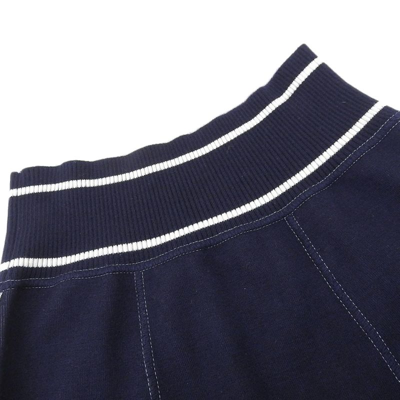 Table Chanel 08C P32498 Cashmere Side Stripe Airplane Stitch Knit Skirt Navy