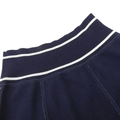Table Chanel 08C P32498 Cashmere Side Stripe Airplane Stitch Knit Skirt Navy