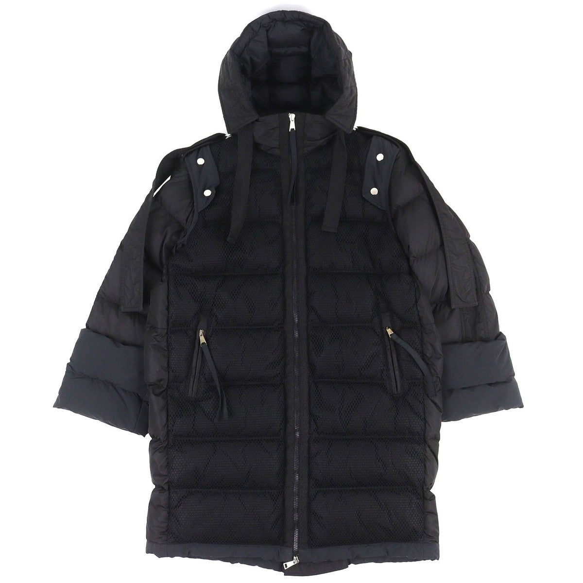 Moncler Genius 2 Narvalong Hooded 2-Way Down Coat Vest Black 0