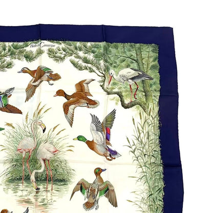 Hermes Scarf Silk Carre 90 Halte en Camargue Rest in the Navy — view 3