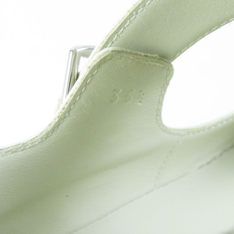 Hermes Hoxton H Cadenas Leather Oxford Shoes Mary Jane Shoes Ivory Black 35.5