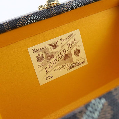 Goyard Minaudiere Trunk Bag Shoulder Bag Goyard Din Canvas Minaudiere Trunk Bag