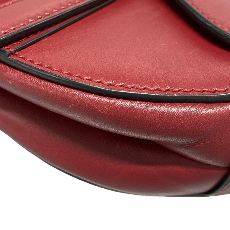 Dior/christian Dior Handbag Saddle Bag Red Leather