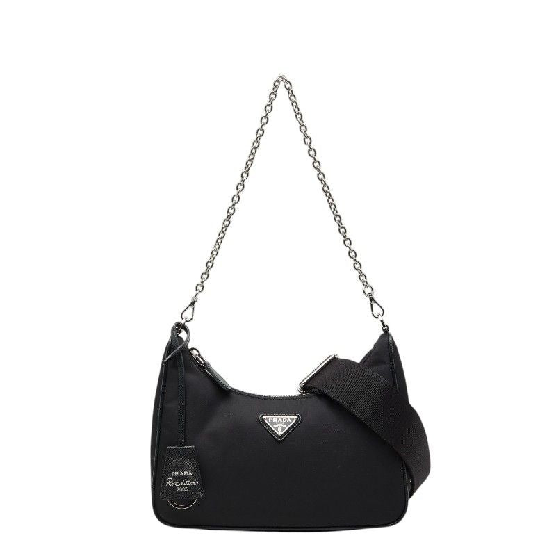 Prada Re Edition Re-Nylon Shoulder Bag Chain 2-Way Black