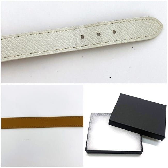 Hermes Bracelet Be Api White Excellent Condition Bracelet Leather Togo Preowned