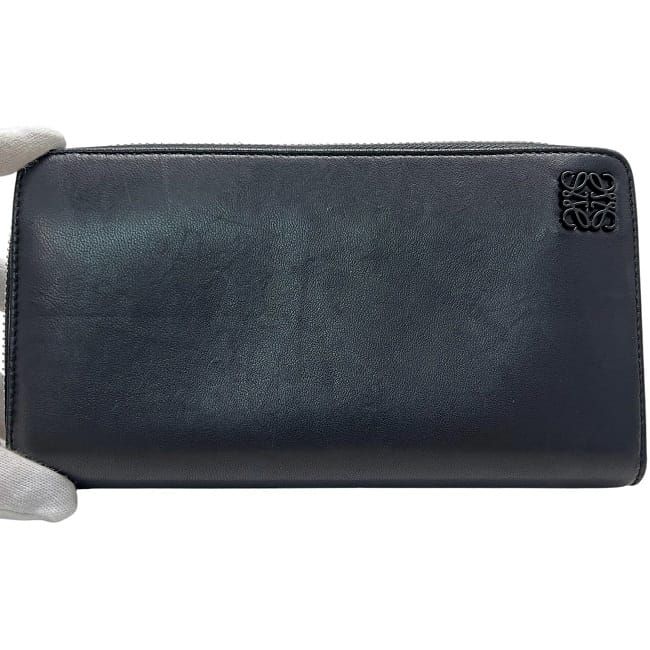 Loewe Round Zipper Long Wallet Black Anagram 133.87l92